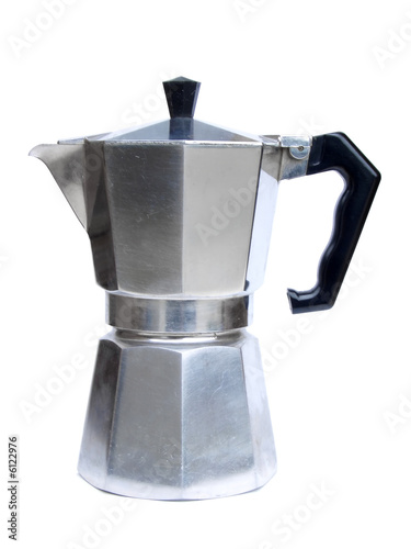 Fotografie, Obraz Italian coffee maker isolated on white background