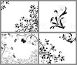 Abstract floral design elements set