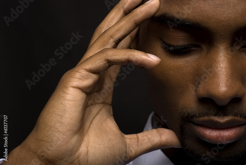Fényképezés African American businessman is thinking intensely