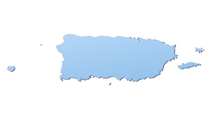 Wall Mural - Puerto Rico map filled with light blue gradient