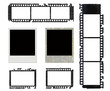 Polaroid frames and grunge negative film set