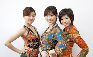 Poster - portraits of three asian girls