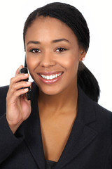 Wall Mural - attractive business young woman calling by cellular phone..