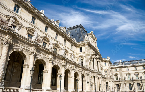 Louvre building in Paris. Wide angle view. Poster
