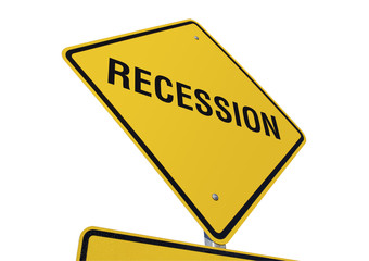 Wall Mural - Recession road sign