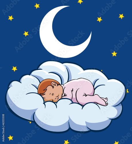 Jalousie-Rollo - Baby sleeping on a cloud (von carbouval)