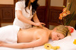 beautiful woman having a massage therapy at the spa