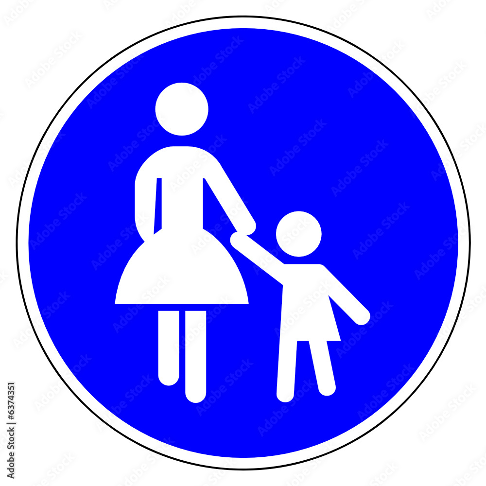 Mutter mit Kind - Schild