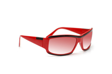 Wall Mural - Red sunglasses isolated on the white background