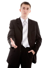 Wall Mural - young man in costume isolated in a white background