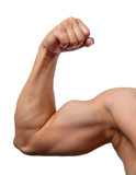 Fototapeta Sport - Close up of man's arm showing biceps
