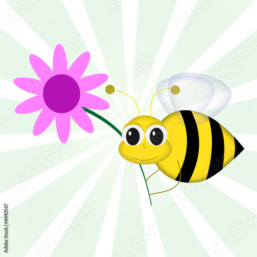 Foto-Duschvorhang nach Maß - Happy Bee Background (von Dani McDaniel)