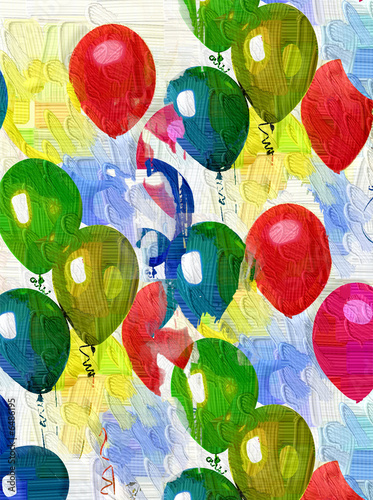 Obraz w ramie painted balloons background