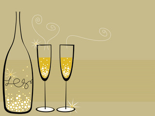 Poster - champagne bubbles celebration (vector)