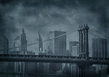 Vintage Grunge Image Of New York City