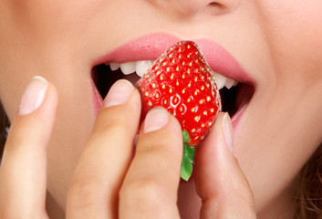 Sticker - woman with strawberry