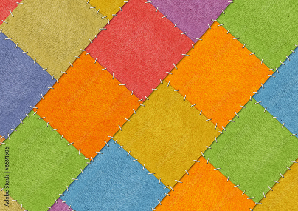 Background - tailored slices of a fabric in style patchwork - obrazy, fototapety, plakaty 