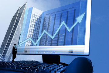 Wall Mural - Internet and increasing financial success
