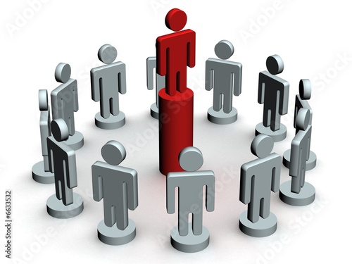 Conceptual image of teamwork. 3D image.