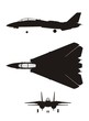 silhouette illustration of jet-fighter F-18