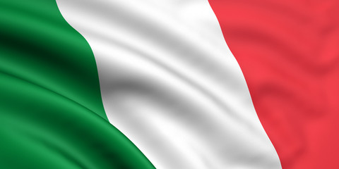Wall Mural - Rendered italian flag