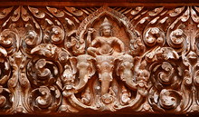 Fresque De Style Khmer, Wat Phu, Champasak, Laos