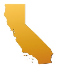 California (USA) Map Filled With Orange Gradient