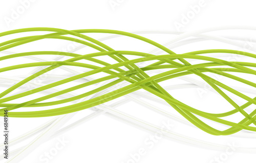 fibre-optical green and metal silvered cables