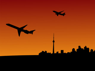 Wall Mural - planes departing Toronto