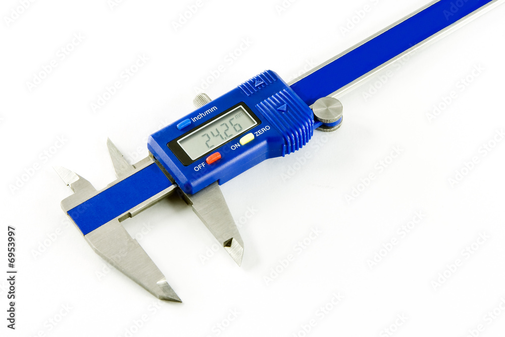 Vernier caliper on white background