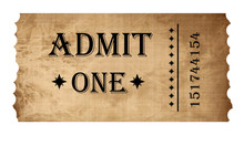 Isolated Admit One Ticket
