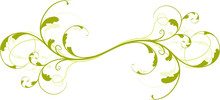 Vector Serie - Flower Arabesque On A Green Brown Background