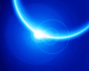 Alien blue planet