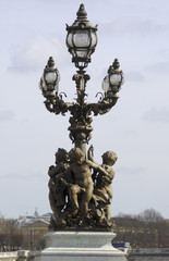 Wall Mural - France; Paris; street bronze lamp