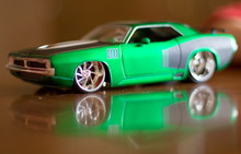 Green Car On A Dark Background