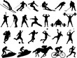 Vector Sport Silhouettes - Olympic: Winter Ski, Soccer, Fitness, Golf, Water, tennis ...
