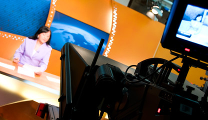 Poster - TV reporter in studio