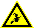 Schild Warnung Hexe