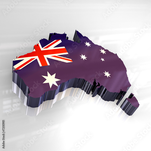 Nowoczesny obraz na płótnie 3d flag map of australia