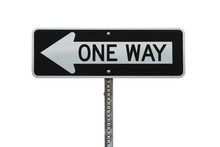 Isolated One Way Sign