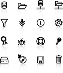 Canvas Print - black file server icons