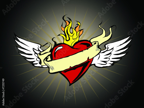 Foto-Banner aus PVC - heart with wings (von mimirus)