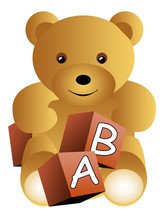 Teddy Bear With Abc Cubes