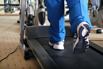 running on a treadmill