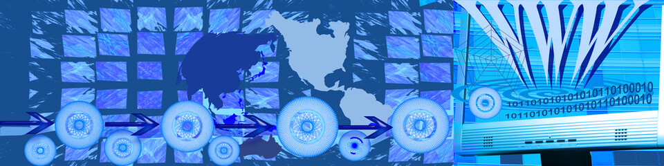 Wall Mural - Banner: technology and ww  internet connections
