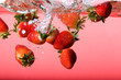 canvas print picture Strawberry Background in Water