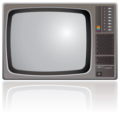 Fototapete - Old Colour Television isolated on a white background