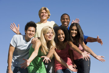 Group of young friends outside