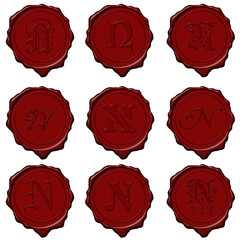 Wall Mural - Wax seal alphabet letters - N