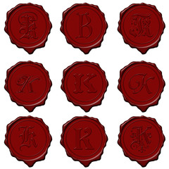 Wall Mural - Wax seal alphabet letters - K